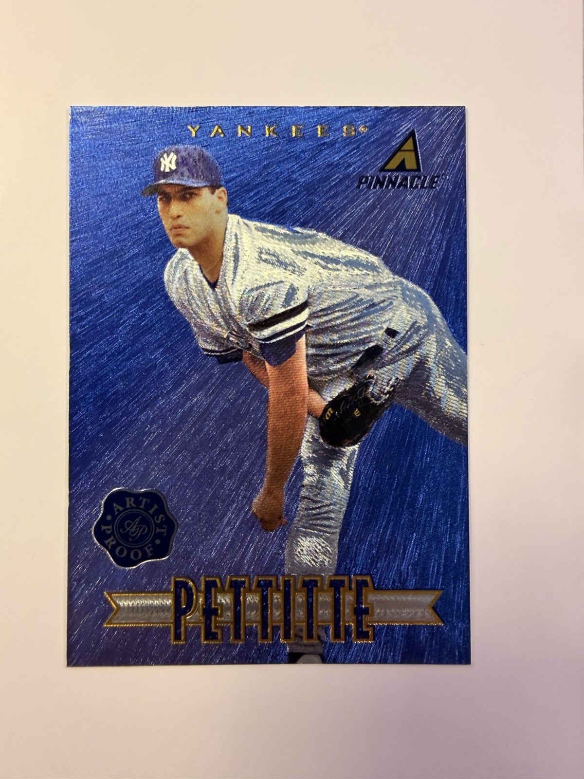 ANDY PETTITTE 1997 New Pinnacle Artist Proof Blue Card #24 New York Yankees RARE