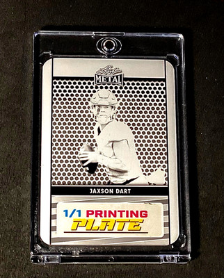 Jaxson Dart 1/1 Rookie Print Plate 2024 Leaf Metal 1 of 1 RC New York Giants QB