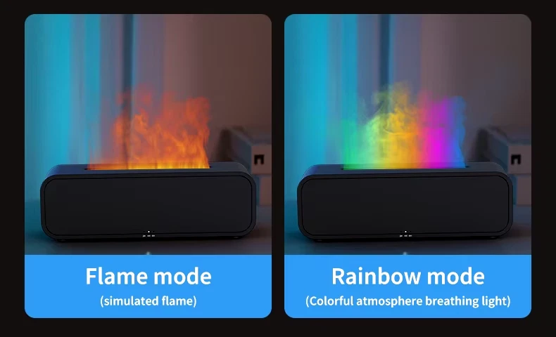 LED Flammen Aroma Diffuser mit Fernbedienung – RGB, Timer, leise Luftbefeuchtung - Bild 4 von 4