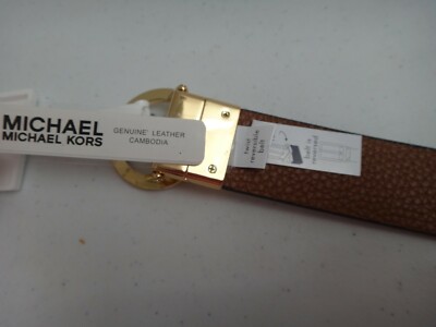 MICHAEL KORS Signature Reversible Belt White Vanilla Acorn  display picture 1