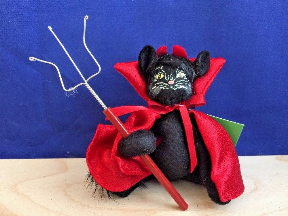 Rare & New Black Cat Kitty LITTLE DEVIL & PITCHFORK ANNALEE Dolls