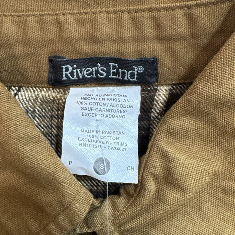Rivers End 男式帆布法兰绒衬衫,尺寸 S,全新带标签 — 第 4/4 张图片