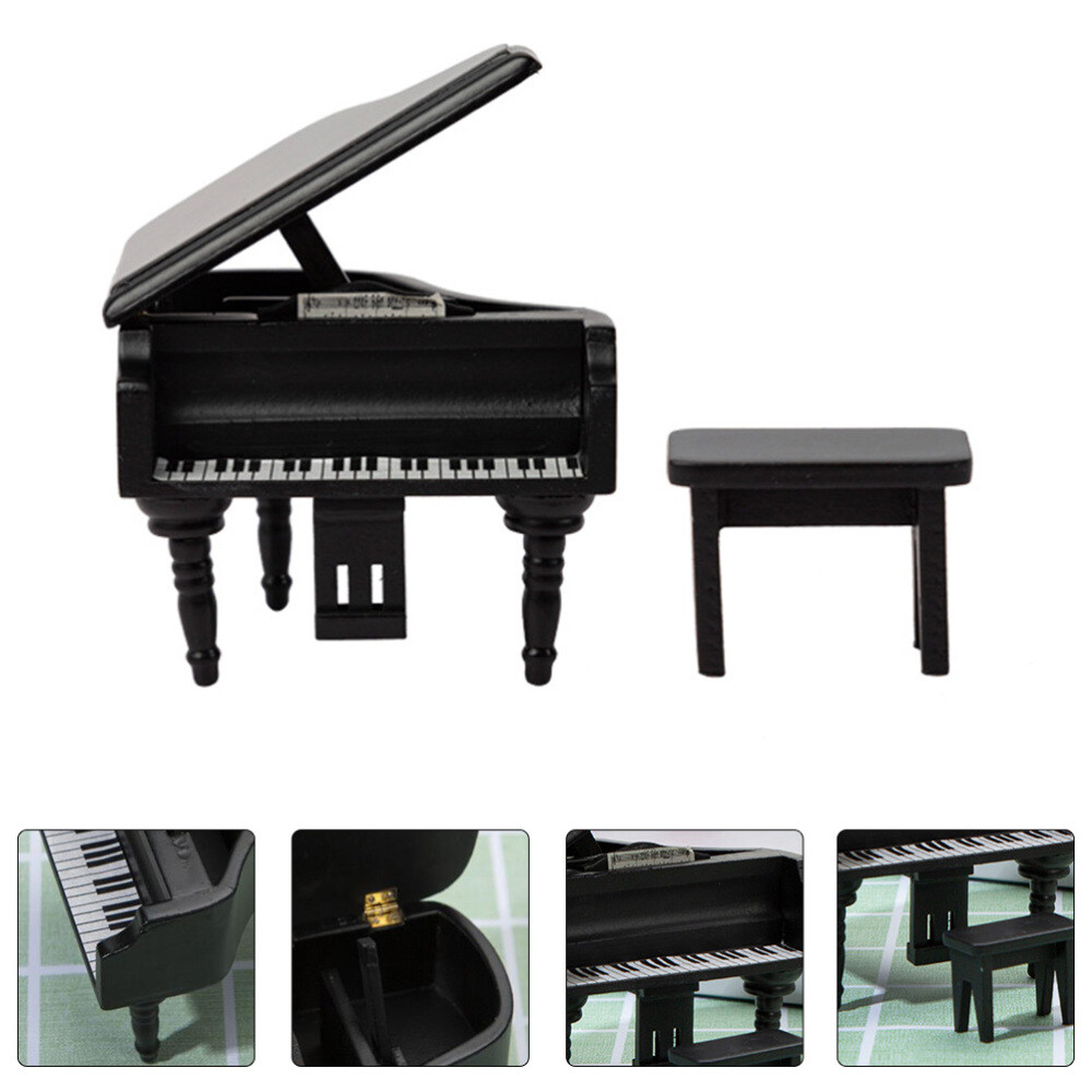 Grand Piano Stand Micro Landscape Models Decor Furniture Tiny House