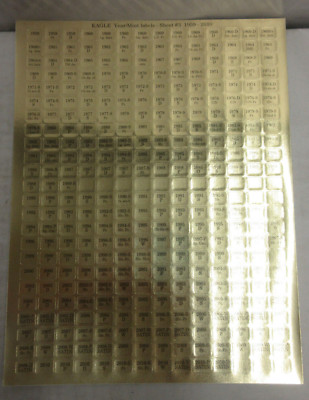 Eagle Brand Year & Mint Labels for United States Coins Sheet #3 1959-2010