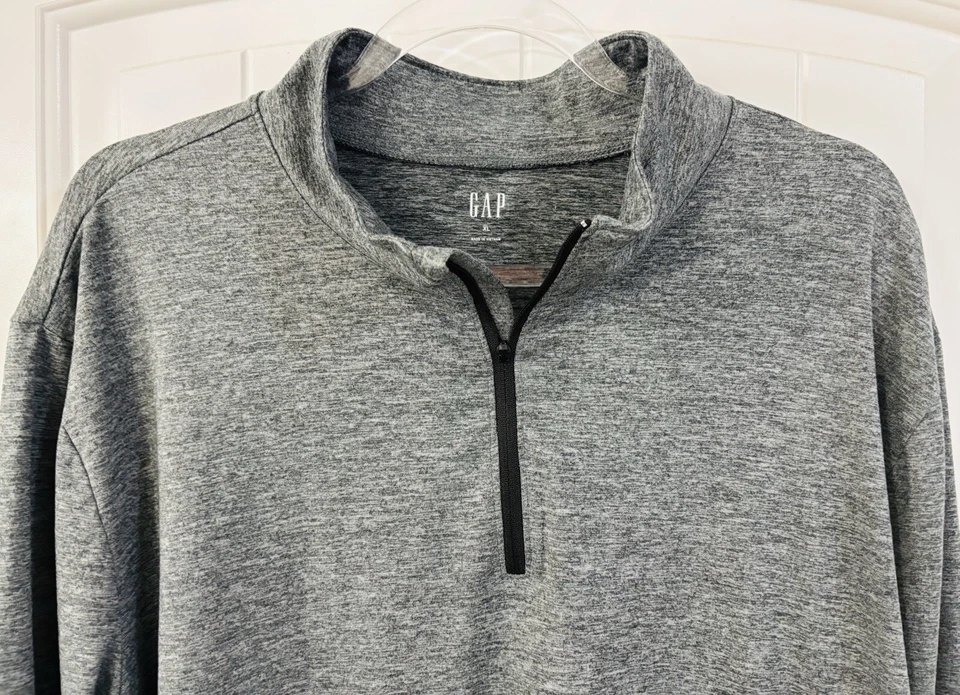 GAP Athletic Lote de 2 Jerséis Para Hombre XL 1/4 Cremallera Gris/Azul ¡COMO NUEVOS! Foto 4 de 4