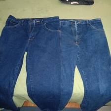 Mens Blue Denim Rustler Boot Cut Jeans. Two Jeans Hardly Used. One Is Size...
