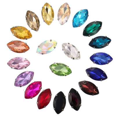 100pcs 5x10mm Kristall Nähen Auf Glas Tasse Strass Base Perlen Kunst Craft Juwel