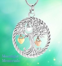 New Tree 3 Hearts Tree of life Cremation Urn Ashes Necklace