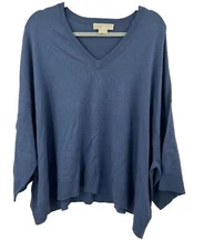 Michael Kors Dolman Oversized Lagenlook Sweater Cafet Blue Size M