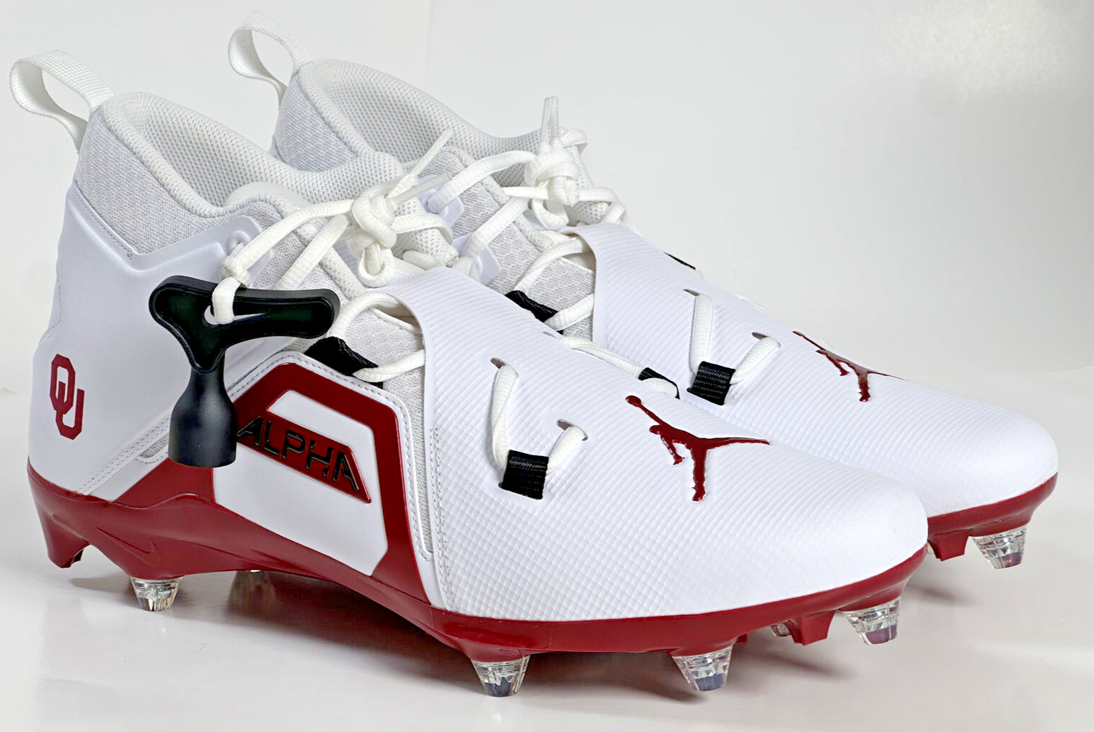 Nike Jordan Alpha Menace Pro 3 OU Sooners Detachable Cleats DH3366-104 US Men 14