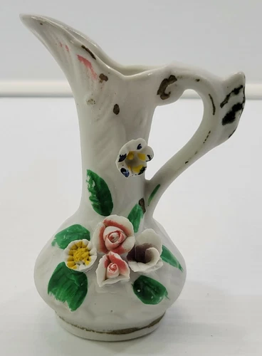 Vintage Mini Ceramic Flower Bud Decorative Vase 4-1/4" Tall