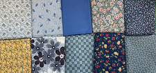 FAT QUARTER BUNDLE OF 10 - FQ51 - BLUE