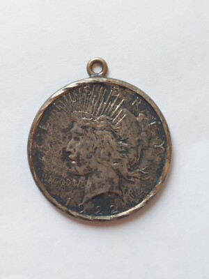 Silber 1922 Peace Dollar Anhänger Charm ''Royal American Lady Champion 16 YD''