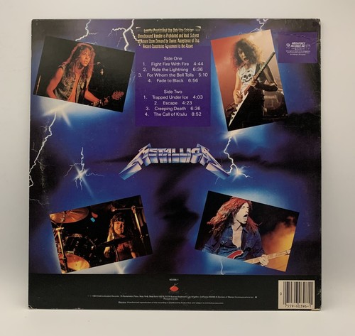 METALLICA - Ride The Lightning LP, Elektra white promo, gold stamp - Picture 2 of 6