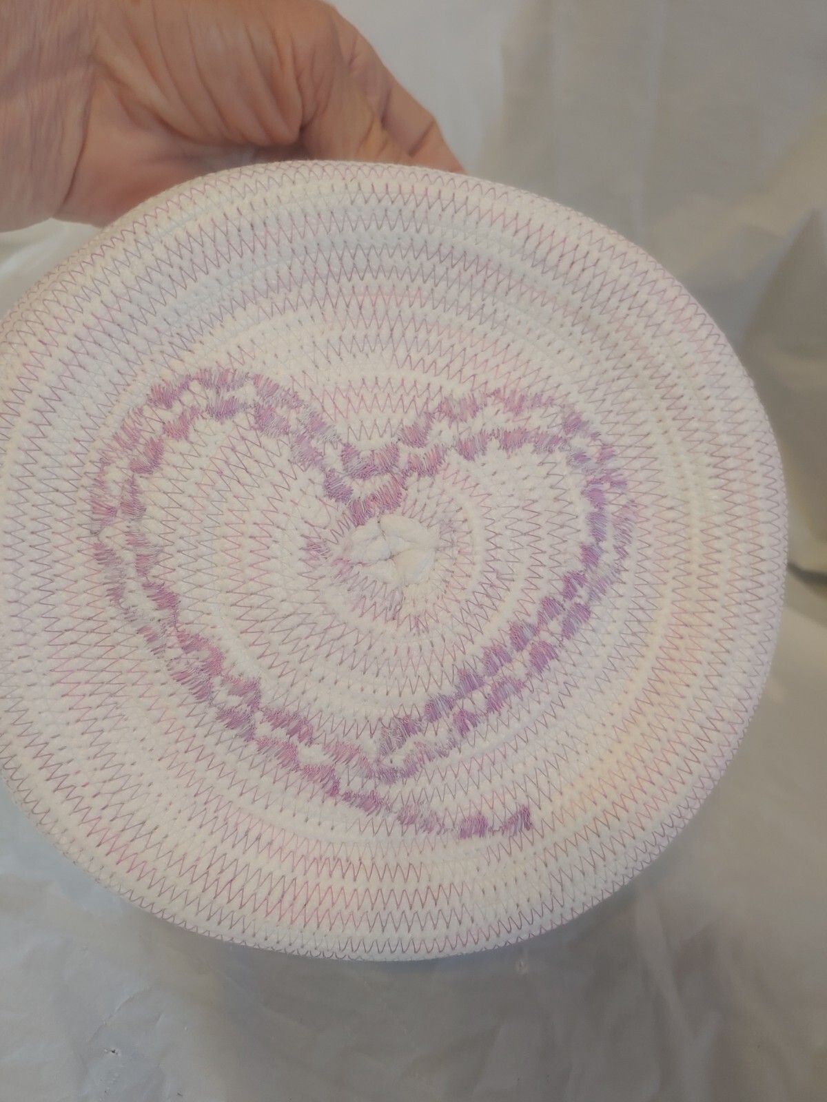 Adorable Heart Embroidered Cotton Rope Basket eBay