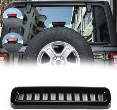 Car Third Brake Light Lamp Decor Cover Trim for 2018+ Jeep Wrangler JL JLU Black