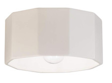 Justice Design ivory white ceramic flush mount ceiling light 12-in