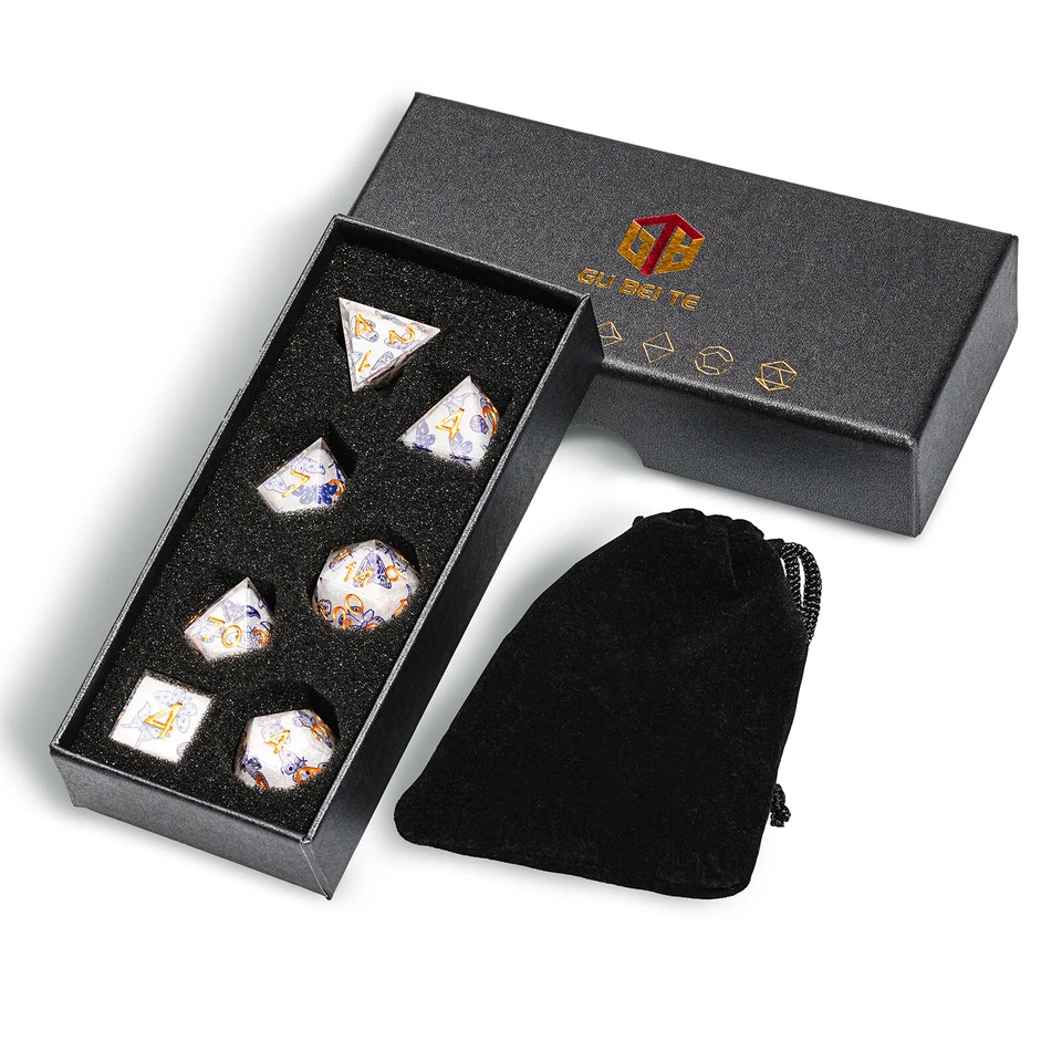 7PCS DnD Dice Set Poly Resin Dungeons and Dragons D&D RPG Polyhedral Butterfly - Image 2 of 4