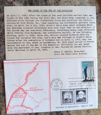 CIVIL WAR #1182 Raciti M-54 1965 Appomattox VA Map FDC + INFO CARD UNADDR