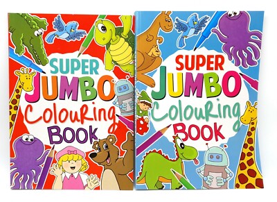A4 Super Jumbo Kids Colouring Book Travel Fun Animal Art Craft Creative Hobby