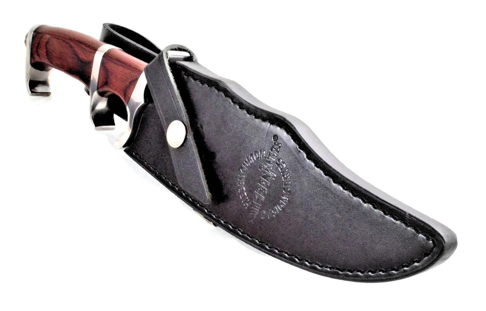 Faca de caça Hibben Darkwood Legacy III Pro com bainha de couro GH5090 - Imagem 2 de 4