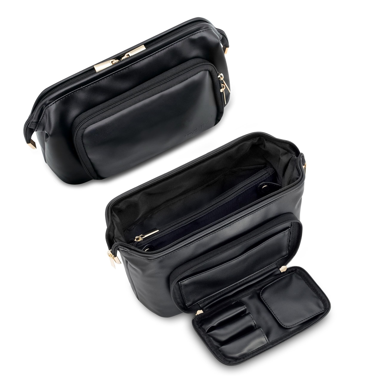 Large Capacity Makeup Bag with Brush Compartment & Organizer-image