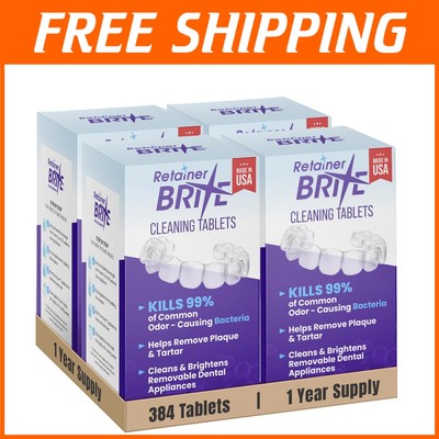 384 Count Retainer Cleaner Tablets - Easy to Use Mint Flavor Cleaning Solution