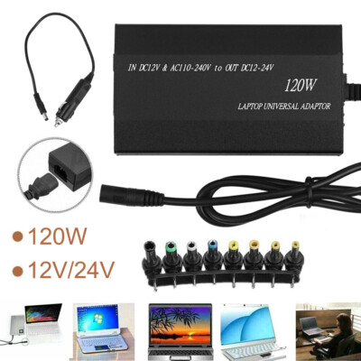 120W Ladegerät Ladekabel für Laptop Notebook 12-24V Auto Netzteil Adapter DHL