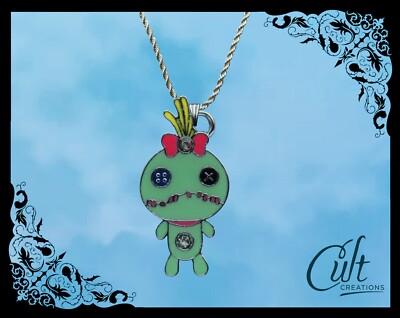 Disney Lilo & Stitch Sterlingsilber/Kunstleder Halskette mit Scrump Charm