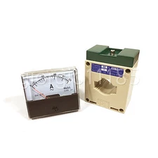 US Stock Analog Panel AMP Current Meter Gauge DH670 50A AC & Current Transformer