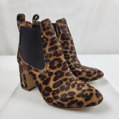 Chelsea Ankle Boots Kurt Geiger Cheetah with Heels US Designer  Emblem