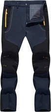 TACVASEN Men's Snow/Outdoor Fleece Lining Soft Shell Pants Navy/Black SZ 36 New