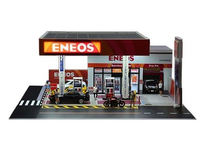 ENEOS JAPAN GAS STATION DIORAMA SET 1/64 BY AMERICAN DIORAMA AD