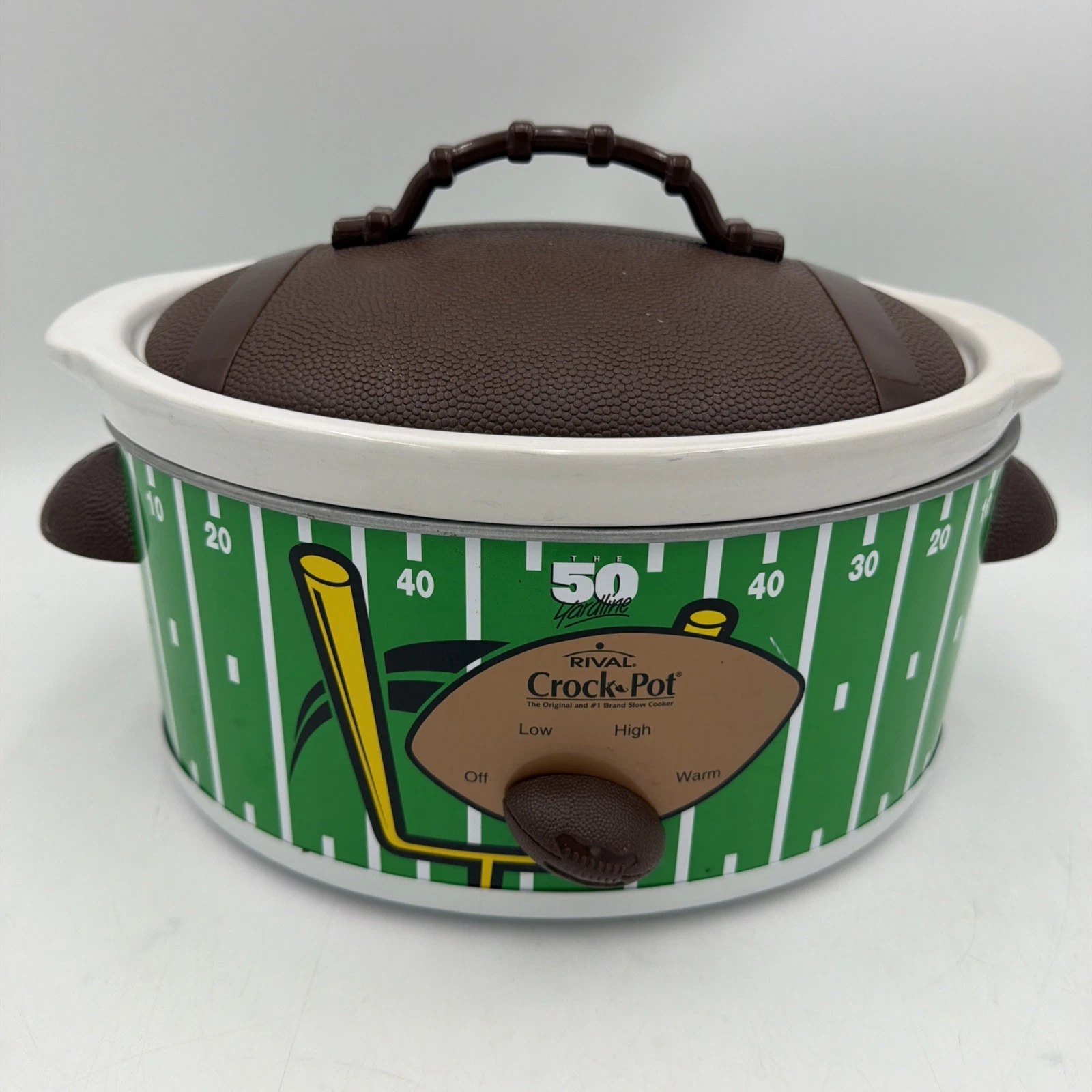 Rival Football Crock Pot SCVS300 The 50 Yard Line Slow Cooker 3.5 Q CLEAN WORKS!
