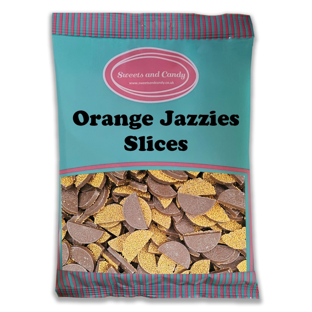 Orange Jazzies Slices 1Kg - Retro Orange Chocolate Flavour Candy with Sprinkles