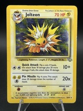 jolteon pokemon card value 4/64 Pokémon Jungle Holo [2L] Thunderspark (40) This attack does 10 damage to each Benched Pokemon with at least 1 Energy card attached to it (yours and your opponents). Jolteon [1st Edition] #20 Prices