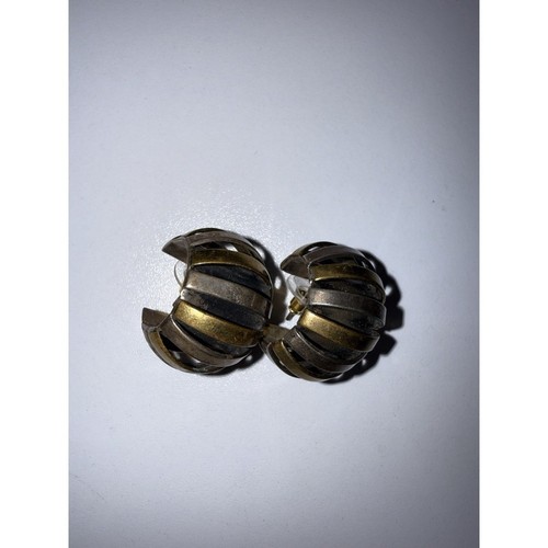Vintage Mexican Taxco Signed 925 Sterling Silver Wide Hoop Earrings Chunky