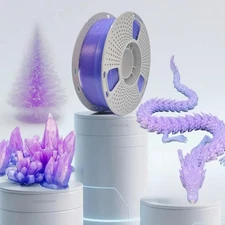 Gryddle Crystal Jelly purple PLA+3D Printer Filament 1.1KG Neatly Wound