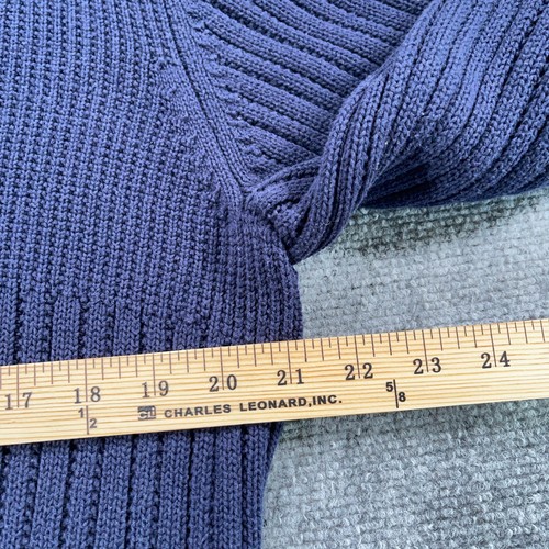 Calvin Klein Pullover Herren M Navy Langarm Rippstrick Schalkragen Pulli - Bild 7 von 8