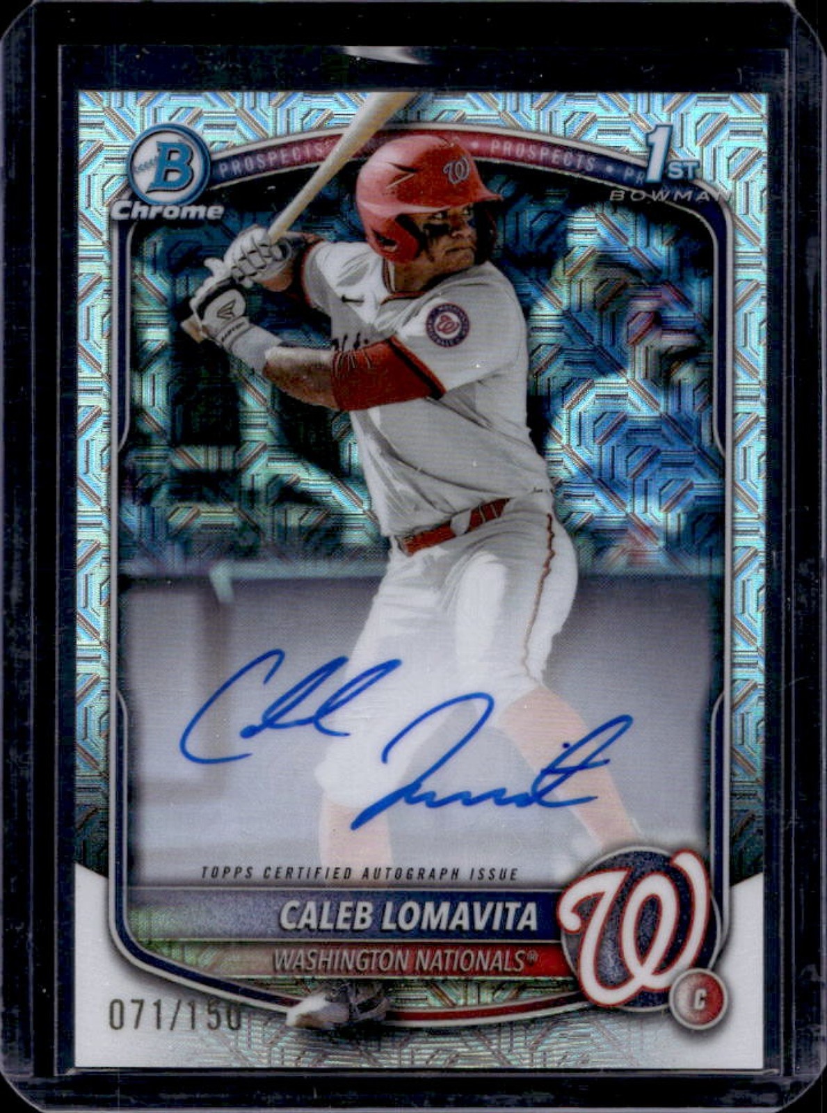 2025 Bowman Caleb Lomavita Chrome Auto HTA Choice Refractor 1st #/150 Nationals