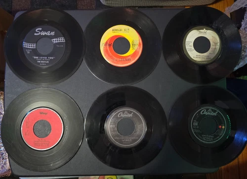 BIN Artist Lot of 16 THE BEATLES / Member Solo Projects Rock 45s / 7" Singles