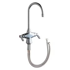 Chicago Faucet 50-Xkabcp Gooseneck Kitchen Faucet, Manual, Single Hole Mount, 1