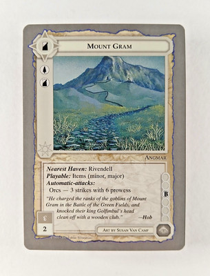 Mount Gram - Middle Earth CCG card (1998 ICE) MECCG Silver Grey Border Reprint