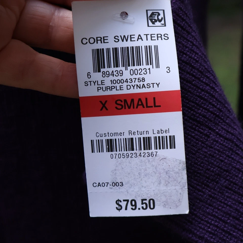 NUEVO CON ETIQUETAS Bar III Púrpura Dinastía Capucha Cuello Alto Suéter Cremallera Otoño Invierno Talla XS Foto 4 de 4