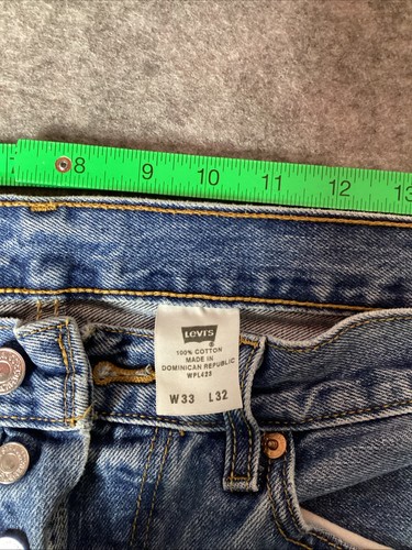 Vintage Levis 501 Jeans Men 33x32 Straight Button Zip Fly Blue Denim Worn Y2K - Picture 3 of 8