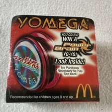 yomega firestorm woofer mcdonald  s yo-yo ages 8 premium toy 2000