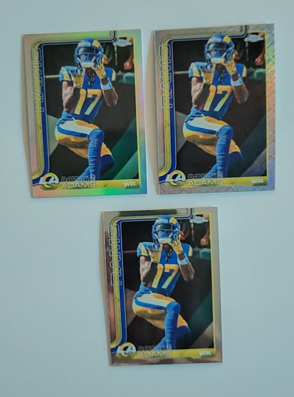 2025 Topps Chrome "Davante Adams" 3 Card Lot (Topps Logo Refractor/Refractor) 