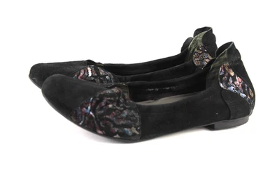 Think Gr.39 Damen Ballerinas Slipper Loafers Wildleder Schwarz Natur TOP P 240 - Bild 1 von 4
