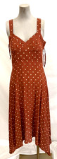 MAEVE ANTHROPOLOGIE HI-LO LOOSE EMPIRE MIDI Dress-SLEEVELESS-BROWN-SZ OP US-USED