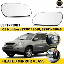 2x Right + Left Side Wing Mirror Glass Heated For Lexus RX300 RX350 RX400H 04-09